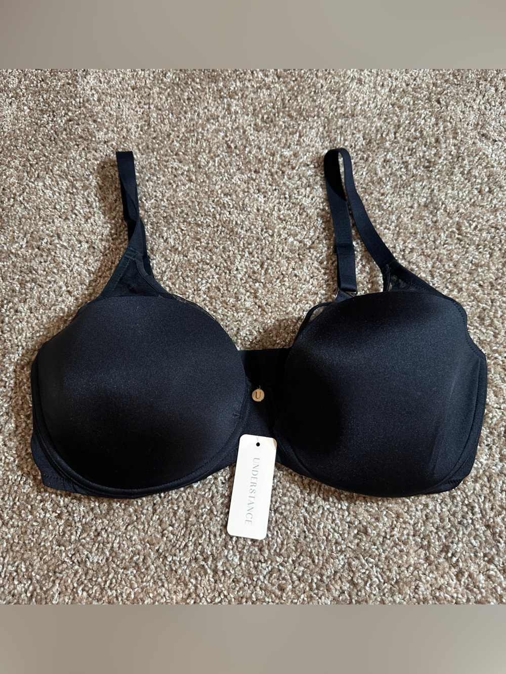 Understance mesh contour flex wire plunge bra in black